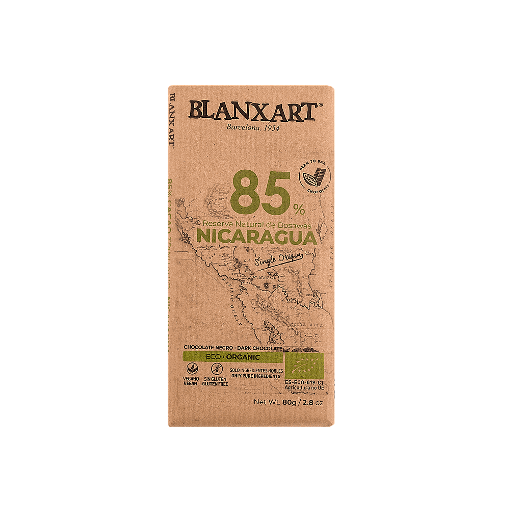 Xocolata negra 85% Nicaragua 80g, Blanxart