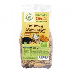 Bastonets espelta cúrcuma i sèsam 150g.
