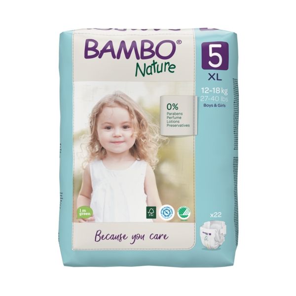 Bolquers Talla 5 (12-18kg) 22u, Bambo