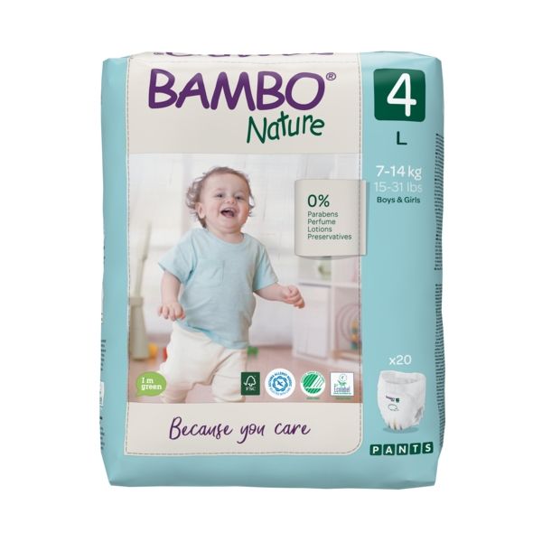 Bolquers-pants T4 (7-14kg) 20u, Bambo